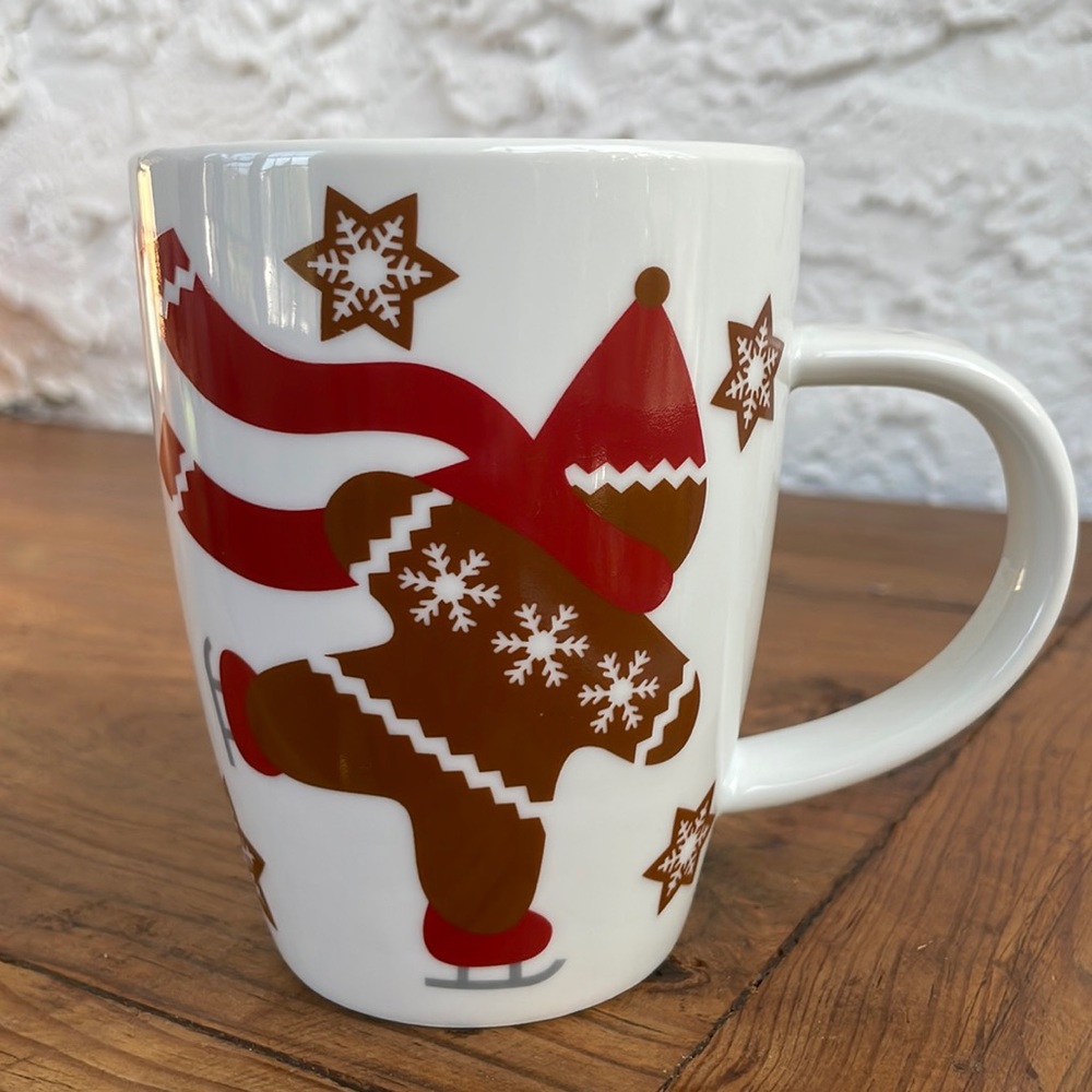Crate&Barrel Skating Gingerbread Man Mug